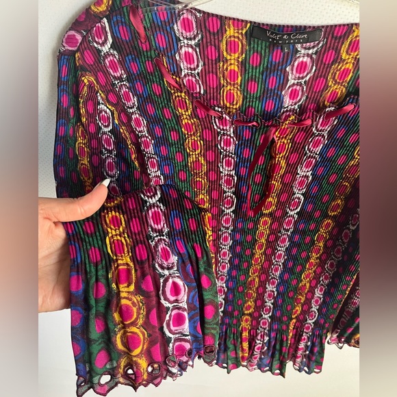 90s printed with bow women’s top size L - Picture 7 of 16